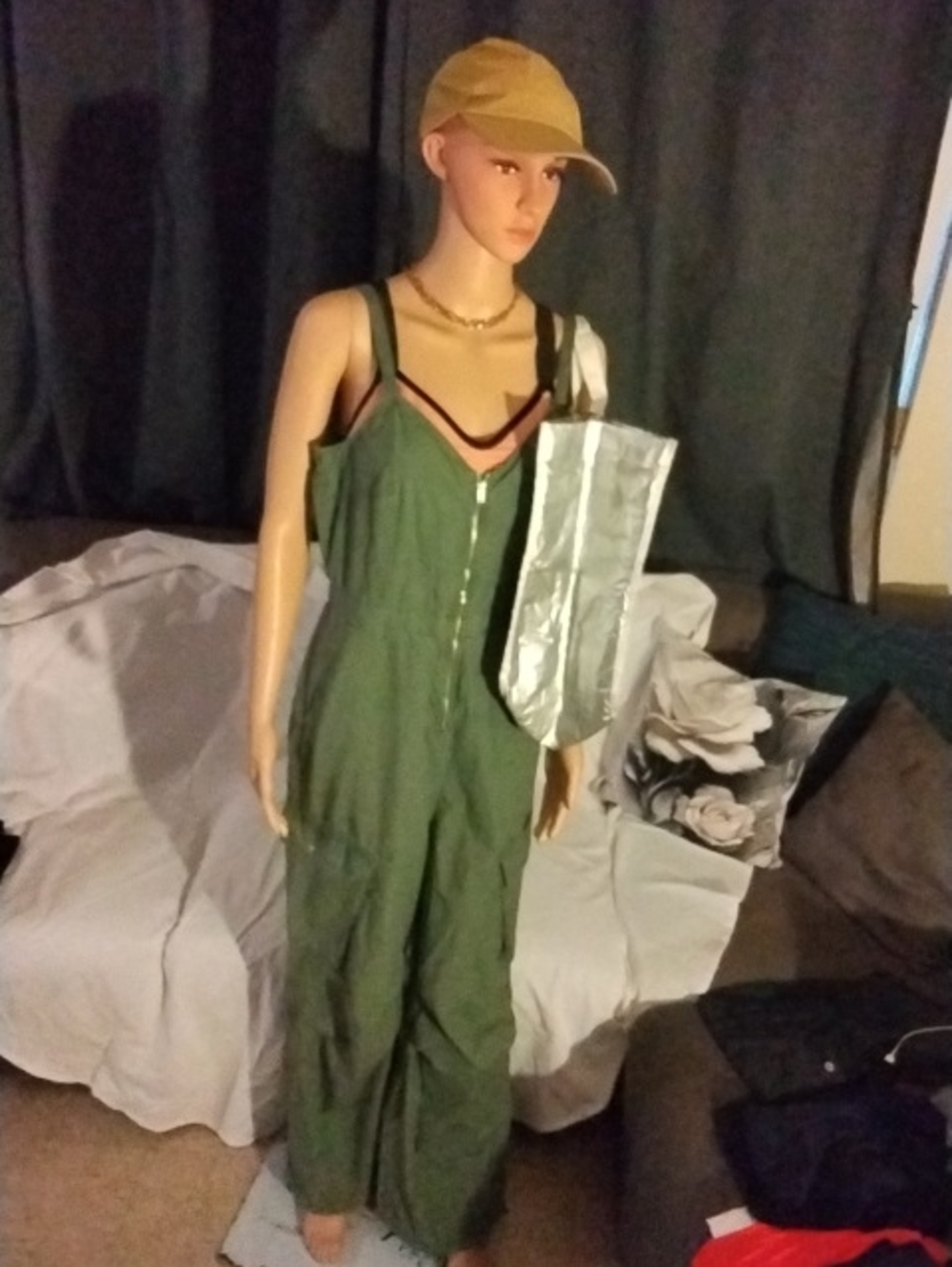 Universal Thread Olive Green Utility Jumpsuit with Zipper